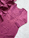 Mauve Embroidered Cotton Kurti Pant Dupatta Set