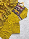 Straight Cotton Kurti Pant Dupatta Set - Mustard Yellow