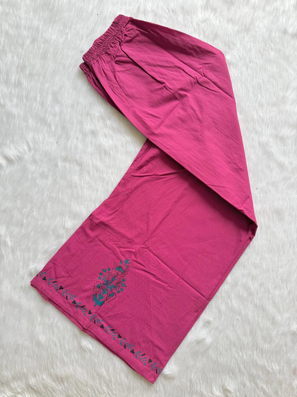 Pink Cotton Printed Kurti with Palazzo Co-ord Set