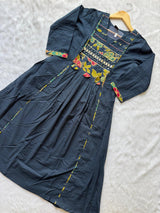 Cotton Umbrella Kurta Palazzo Set with Dupatta - Blue