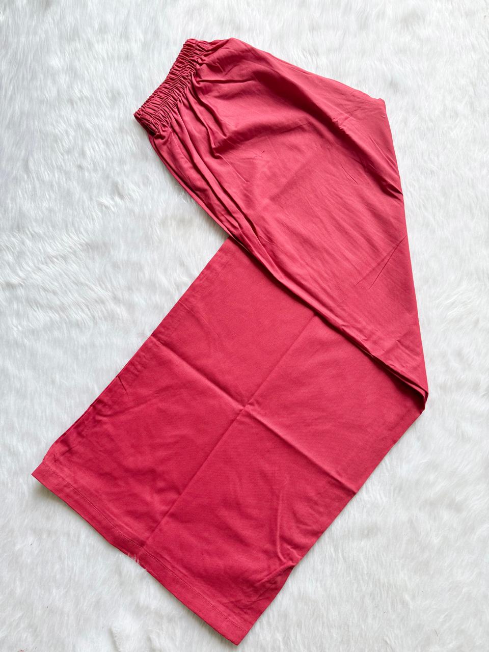 Rose Pink Pleated Kurta Palazzo & Dupatta Set