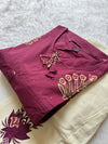 Purple Floral Printed Cotton Blend Short Kurti & Pant Co-Ord Set