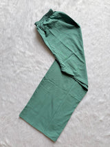 Sea Green Embroidered Cotton Blend Straight Kurta with Pant Set