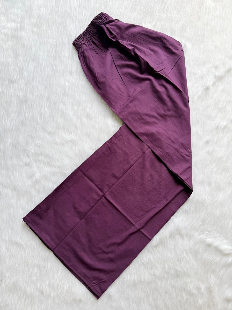 Bandhej Block Print Cotton Kurti Palazzo & Dupatta Set - Purple