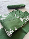 Green Cotton Printed Kurti Pant & Dupatta Set