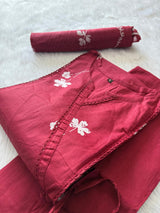 Red Cotton Printed Kurti Pant & Dupatta Set