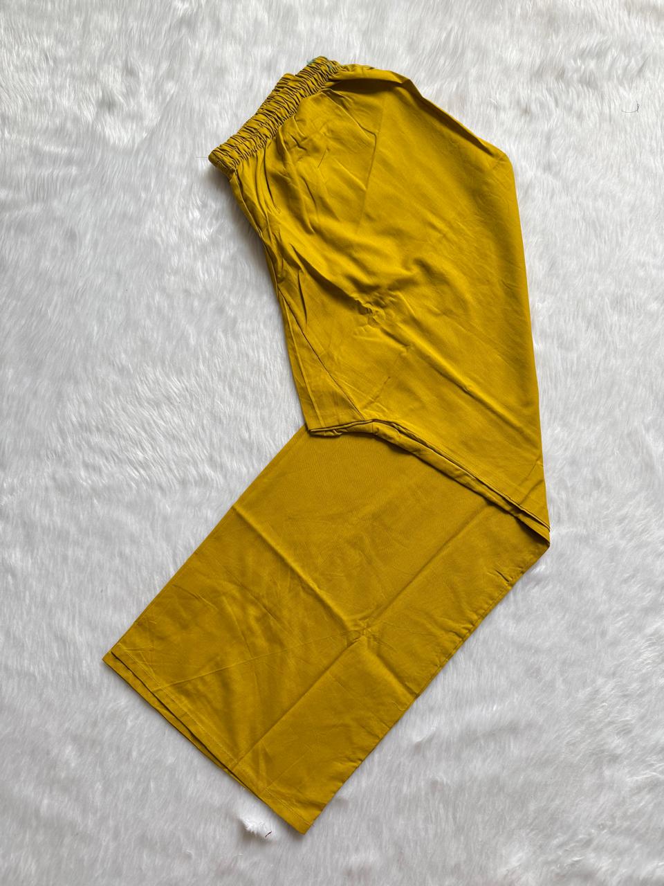 Mustard Yellow Chevron Print Cotton Kurti Palazzo & Dupatta Set