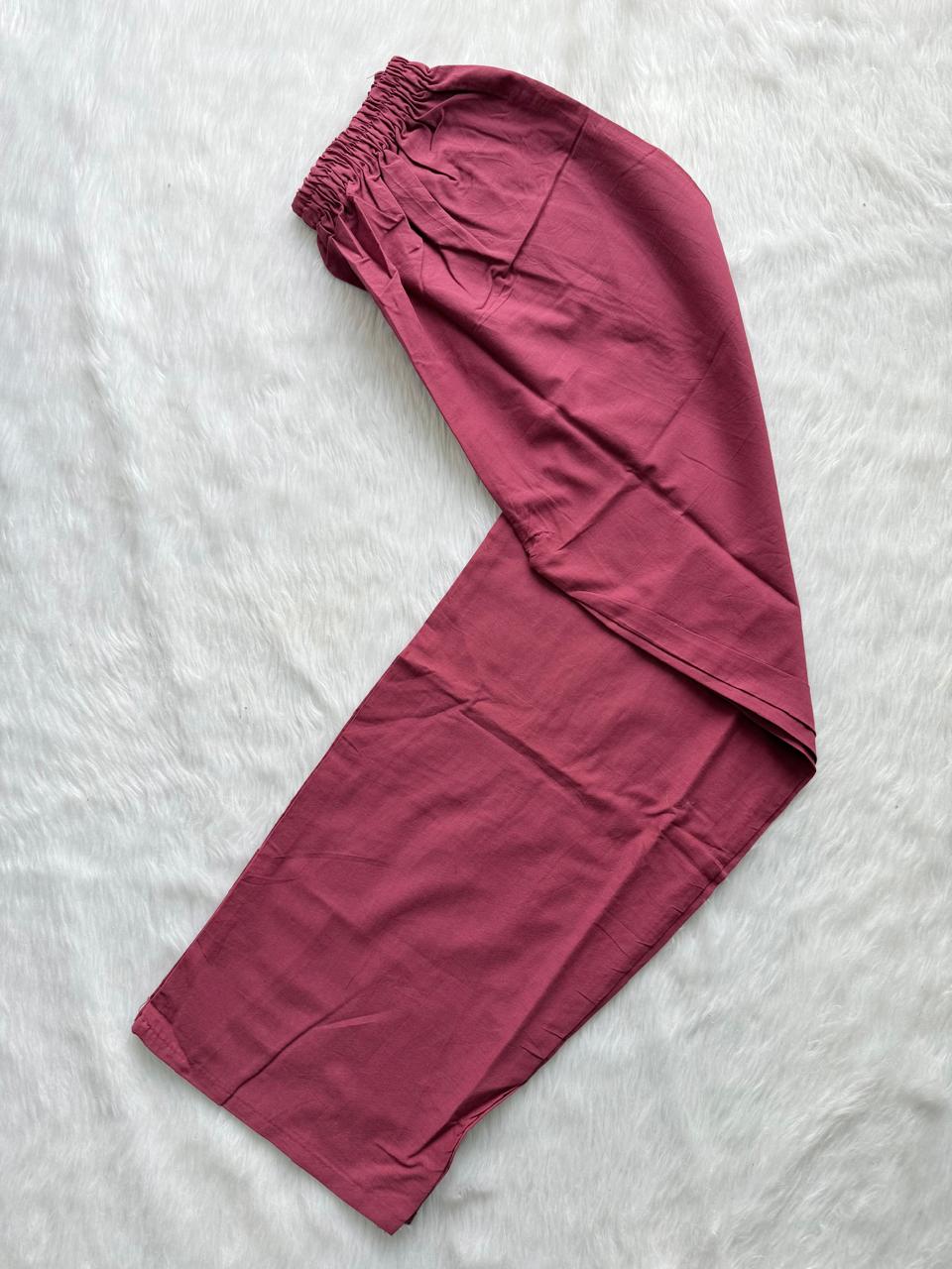 Rose Pink Floral Printed Cotton Kurti Pant & Dupatta Set