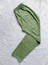 Sage Green Bandhej Discharge Print Cotton Kurti Pant & Dupatta Set