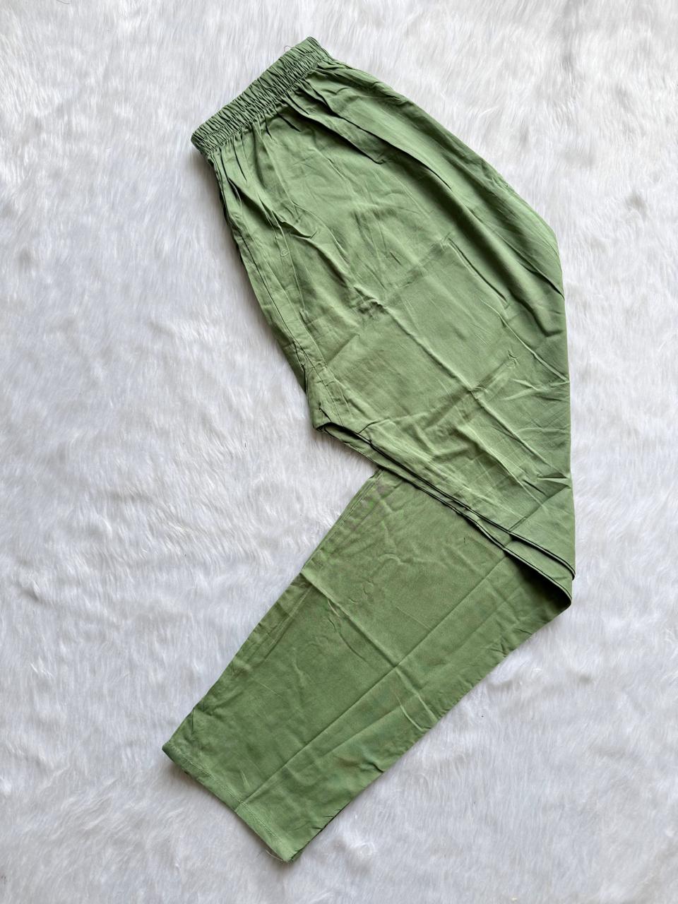 Sage Green Bandhej Discharge Print Cotton Kurti Pant & Dupatta Set