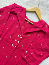 Hot Pink Cotton A-Line Co-ord Set