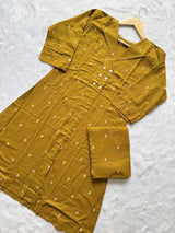Mustard Yellow Cotton A-Line Co-ord Set