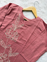 Dusty Pink Cotton Thread Work Co-ord Set