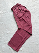 Mauve Cotton Neck Embroidery Co-ord Set