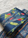 Navy Blue Floral Printed Kurti Pant Set