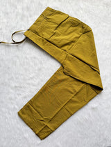 Mustard Yellow Bandhani Print Mul Cotton Kurta Set with Mirror Work Placket, Trousers & Dupatta
