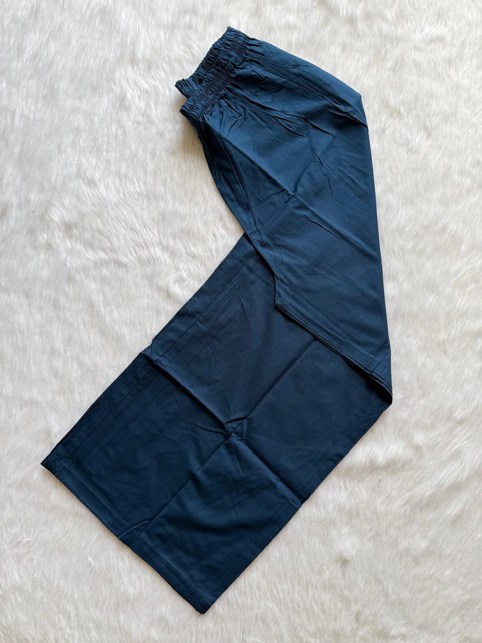 Navy Blue Umbrella Kurti with Palazzo & Dupatta