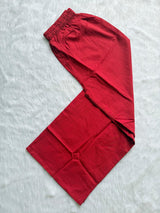 Red Bandhej Print Cotton Kurti Palazzo & Dupatta Set