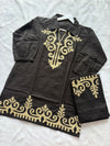 Black Embroidered Cotton Co-ord Set