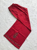 Red Cotton Printed Kurti with Palazzo Co-ord Set