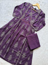 Purple Cotton Printed Kurti with Palazzo Co-ord Set