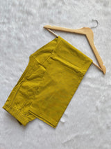 Straight Cotton Kurti Pant Dupatta Set - Mustard Yellow