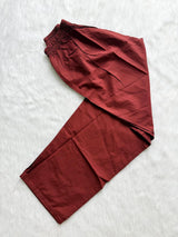 Rust Brown Straight Kurta Setwith Pants & Printed Dupatta