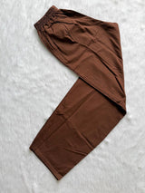 Brown Aplic Work Kurta, Pant & Printed Dupatta