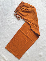Rust Brown Printed Kurta Pant & Dupatta Set with Mirror Work