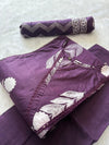 Purple Cotton Printed Kurti Pant & Dupatta Set
