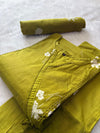 Olive Green Cotton Printed Kurti Pant & Dupatta Set
