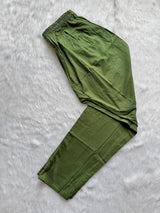Olive Green Digital Printed Cotton Kurti Pant & Digital Print Stole Dupatta Set