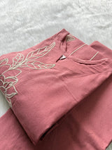 Dusty Pink Cotton Thread Work Co-ord Set