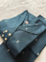 Slate Blue Cotton A-Line Co-ord Set