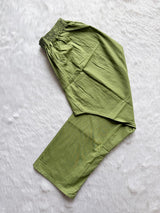 Light Green Cotton Neck Embroidery Co-ord Set