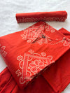 Bandhani Printed Cotton Kurti Pant Dupatta Set - Orange