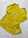 Lime Yellow Bandhani Print Short Kurti Pant Set