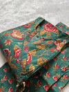 Green Floral Angrakha Kurti Pant Set