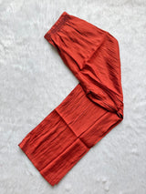 Orange Roman Silk Embroidered Kurti Pant & Dupatta Set
