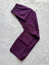 Purple Silk Embroidered Kurti Pant & Dupatta Set